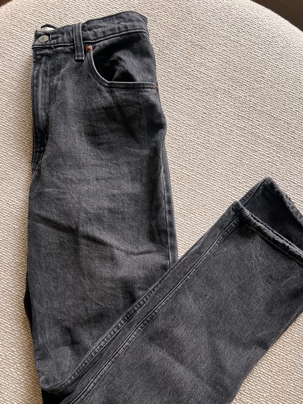 Abercrombie & Fitch 90s Straight Ultra High Rise Jeans Size 26 Black Wash